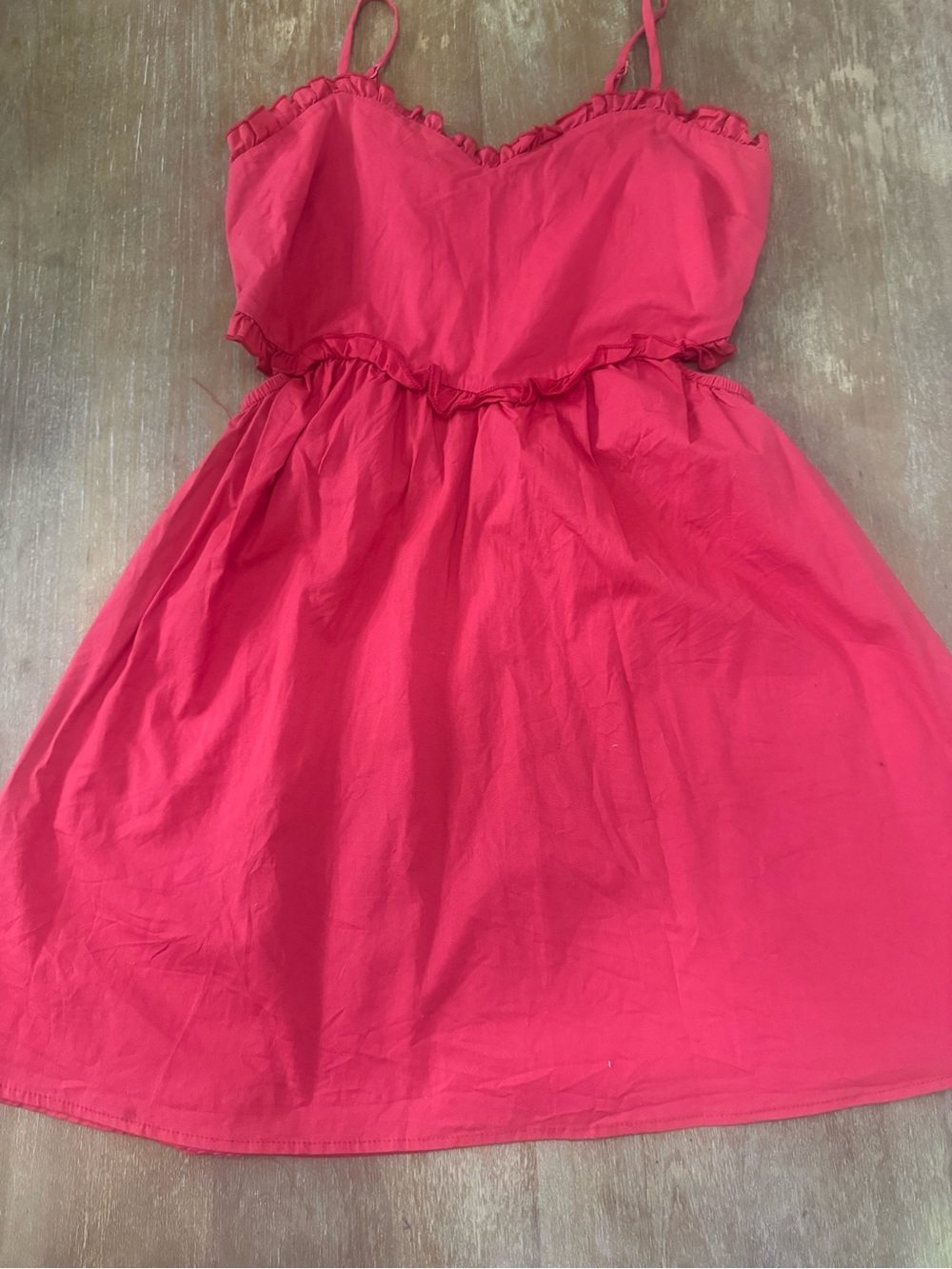 Altar'd State Bright Pink Ruffle-Trim Sundress